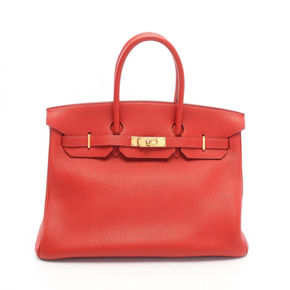 Hermes Birkin 35 Handbag, Leather, Togo Women's, Red
